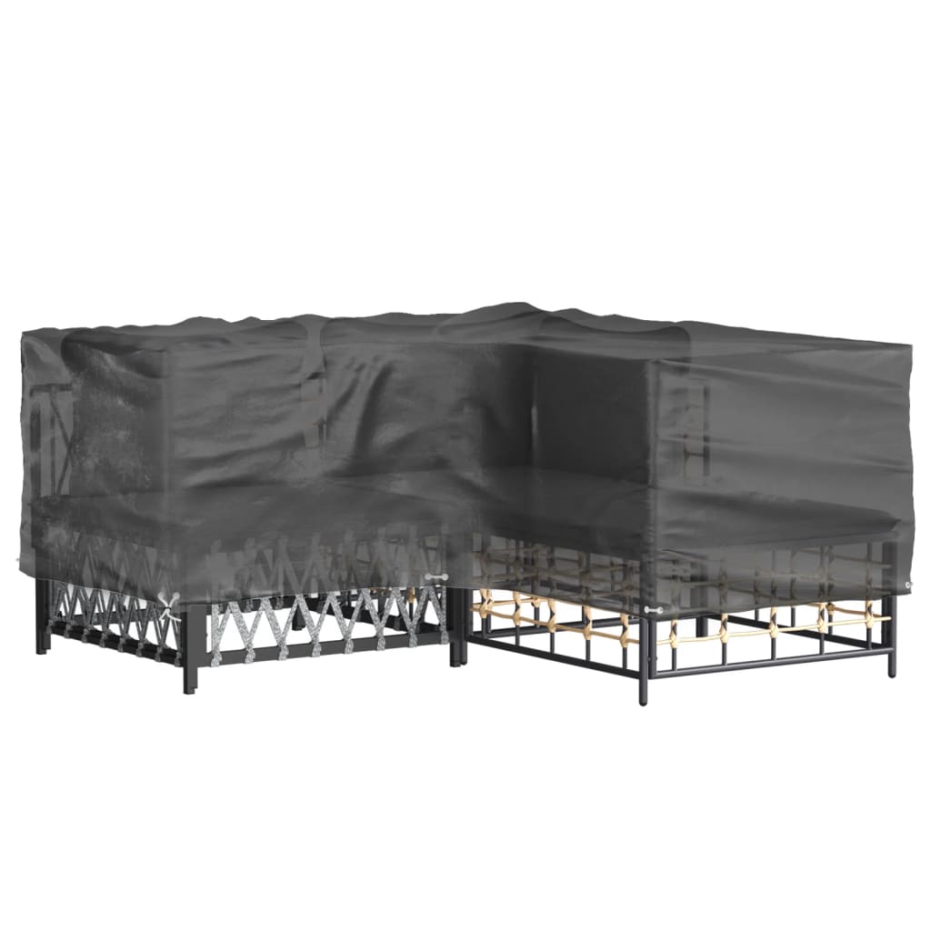 L-formet hagemøbeltrekk 12 maljer 185x185x70 cm