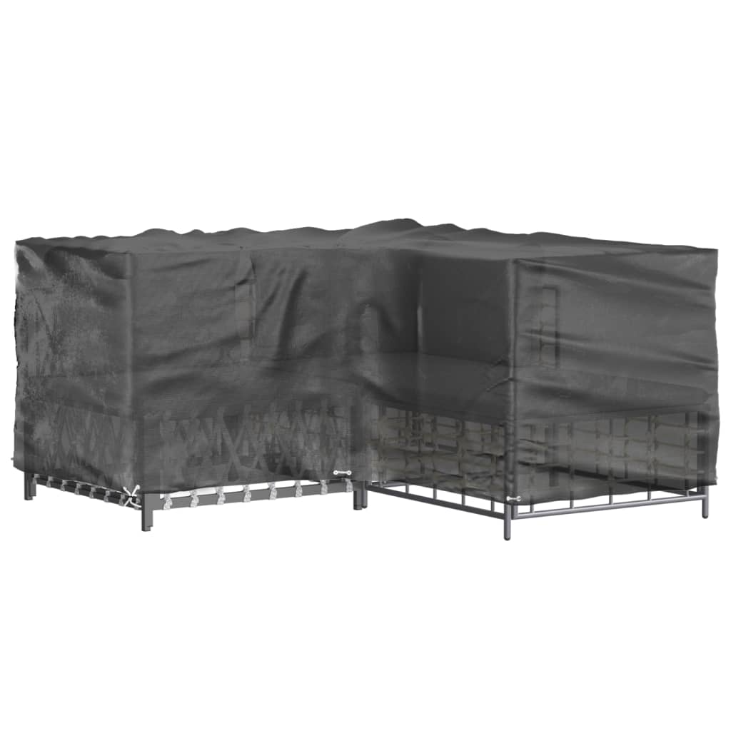 L-formet hagemøbeltrekk 12 maljer 185x185x90 cm
