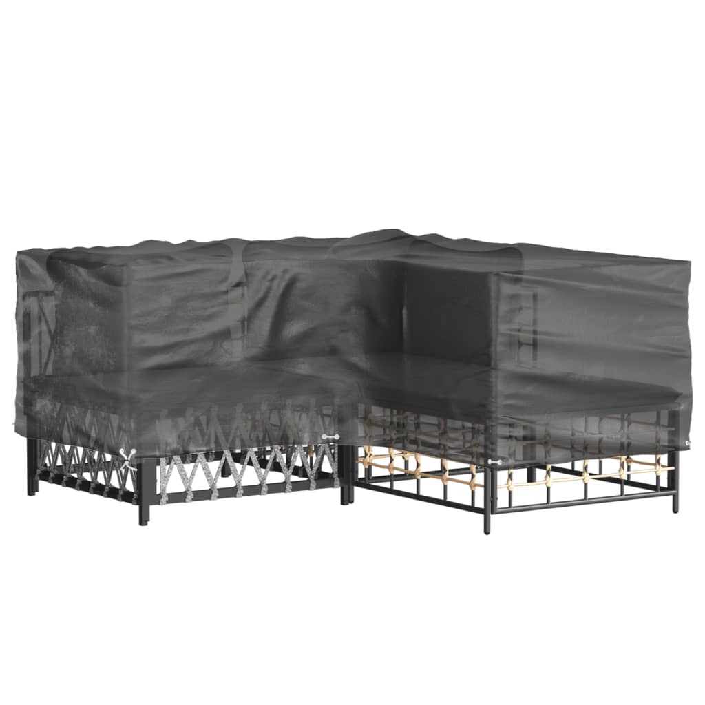 L-formet hagemøbeltrekk 16 maljer 215x215x70 cm