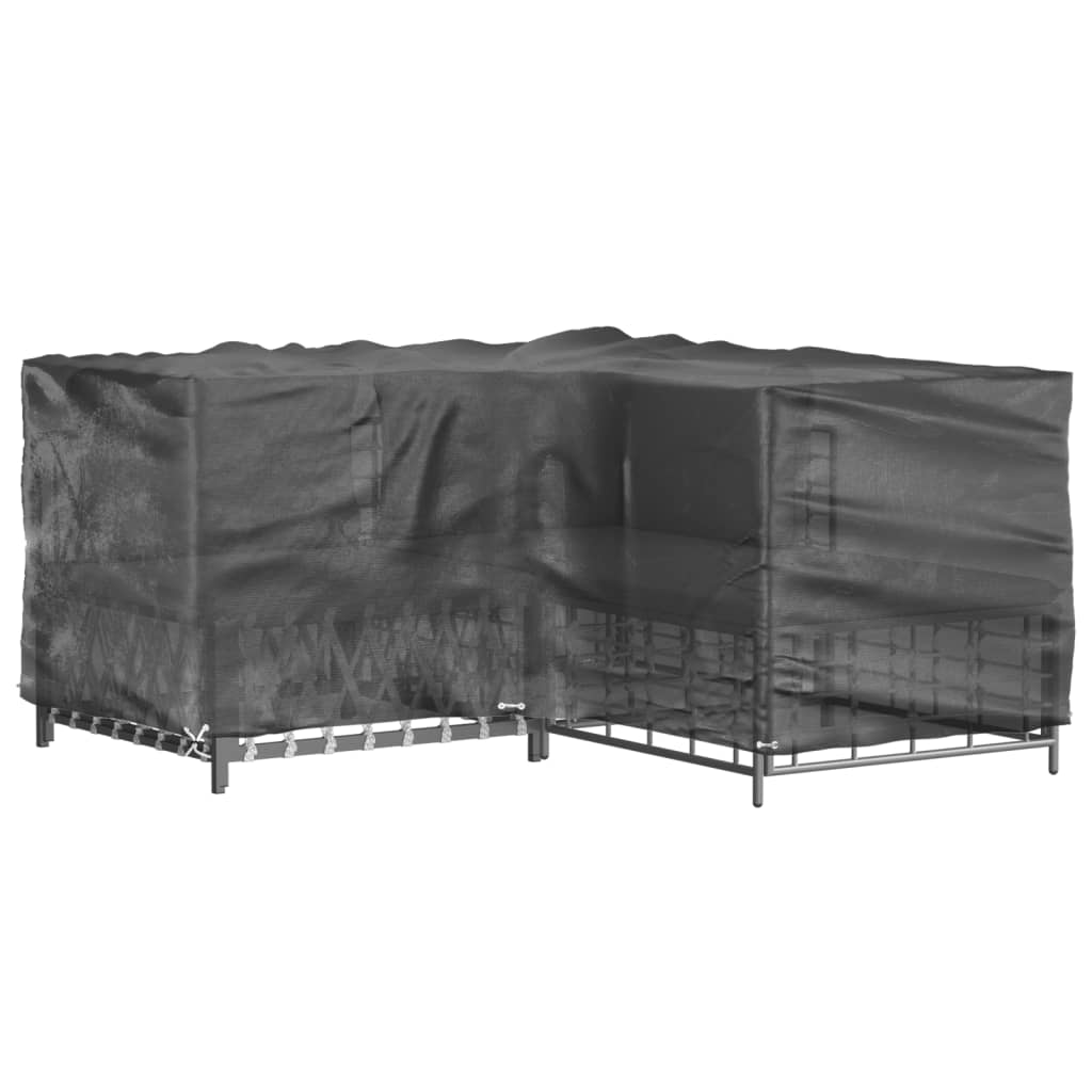L-formet hagemøbeltrekk 16 maljer 215x215x90 cm