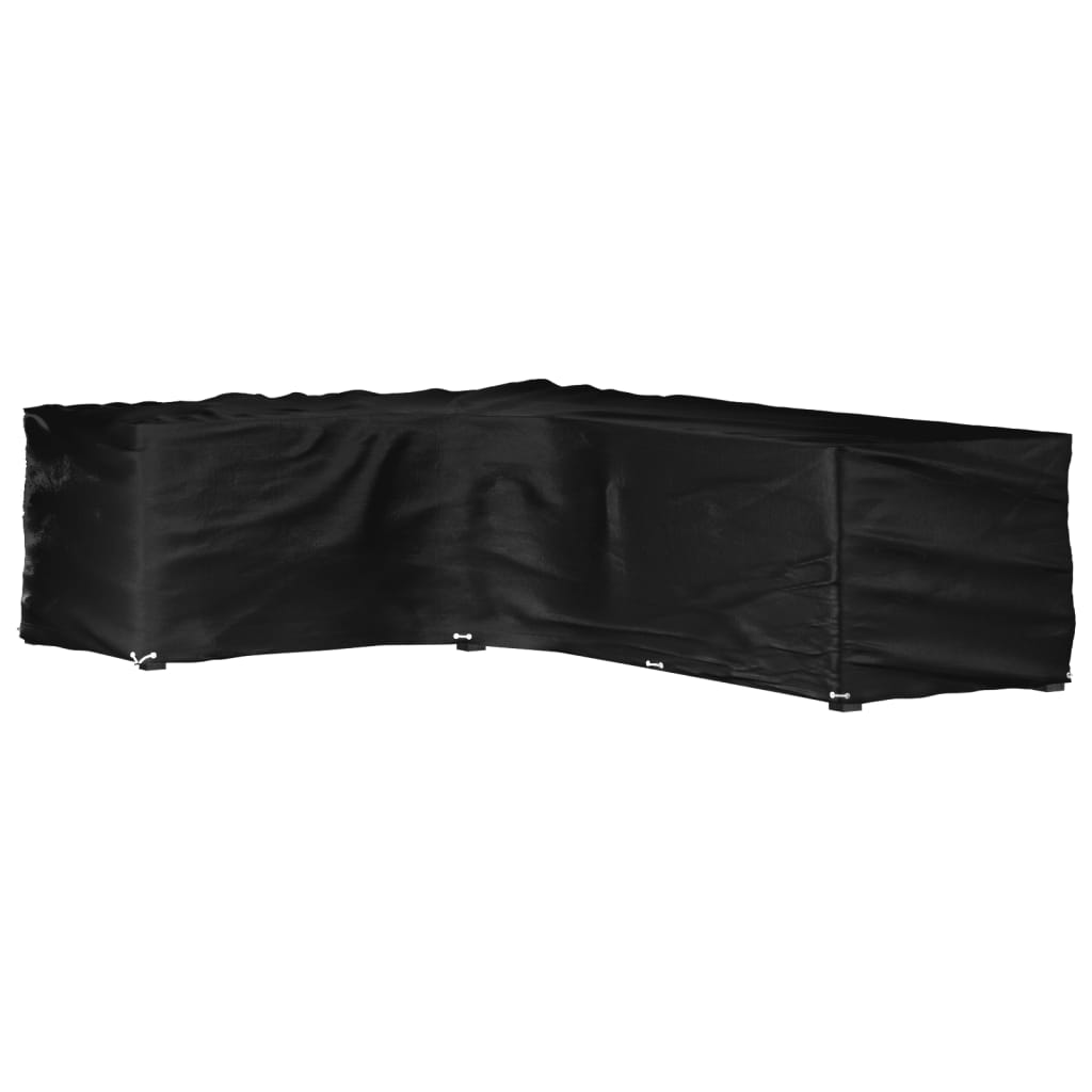 L-formet hagemøbeltrekk 18 maljer 220x285x80 cm