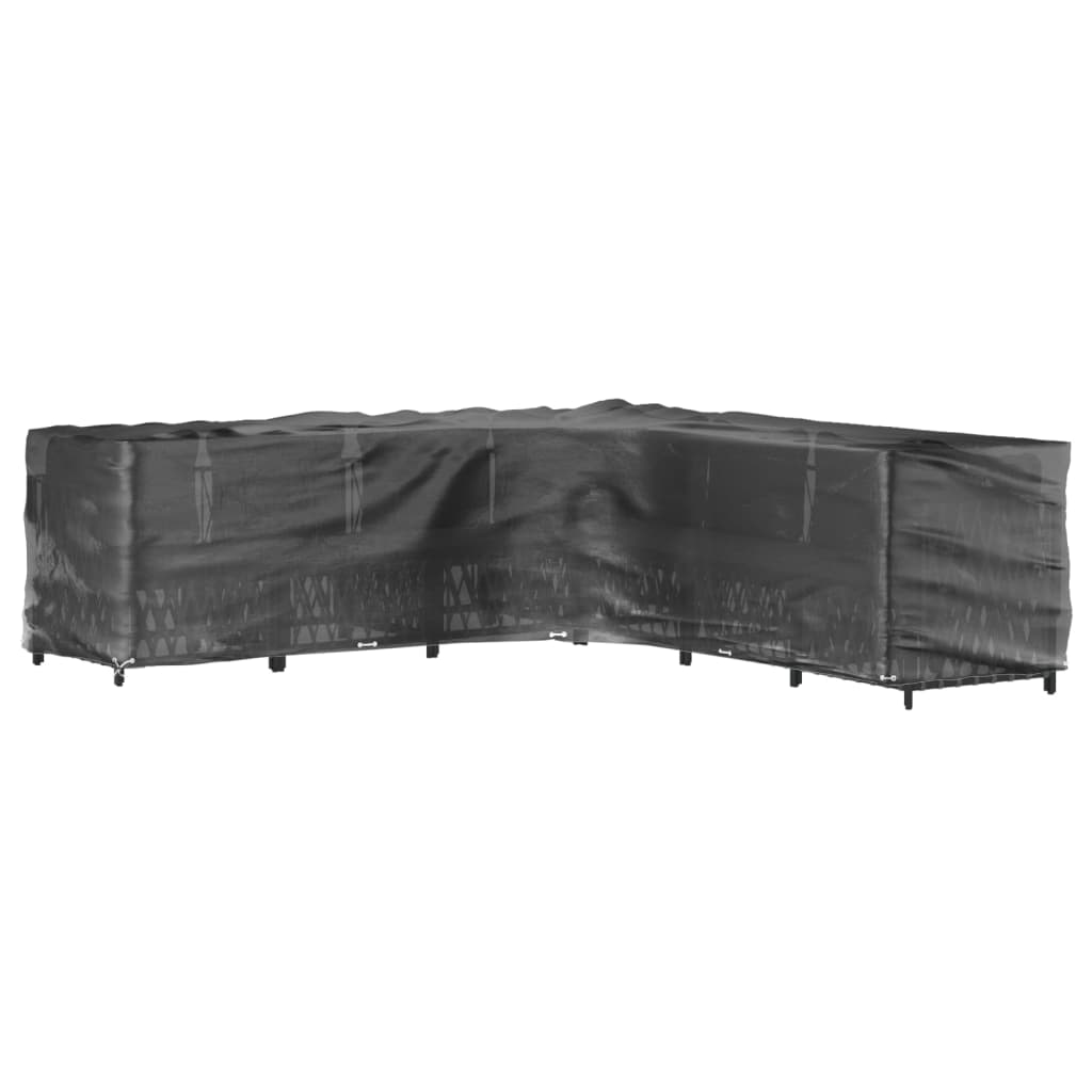 L-formet hagemøbeltrekk 18 maljer 220x285x80 cm