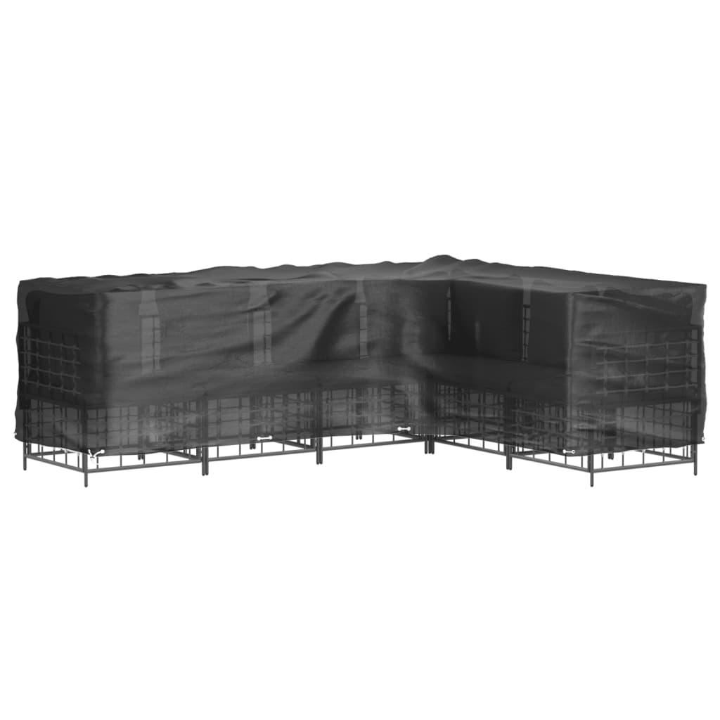 L-formet hagemøbeltrekk 16 maljer 210x260x80 cm