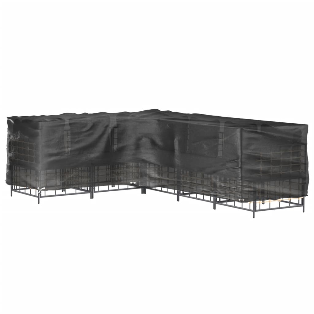 L-formet hagemøbeltrekk 16 maljer 260x210x80 cm