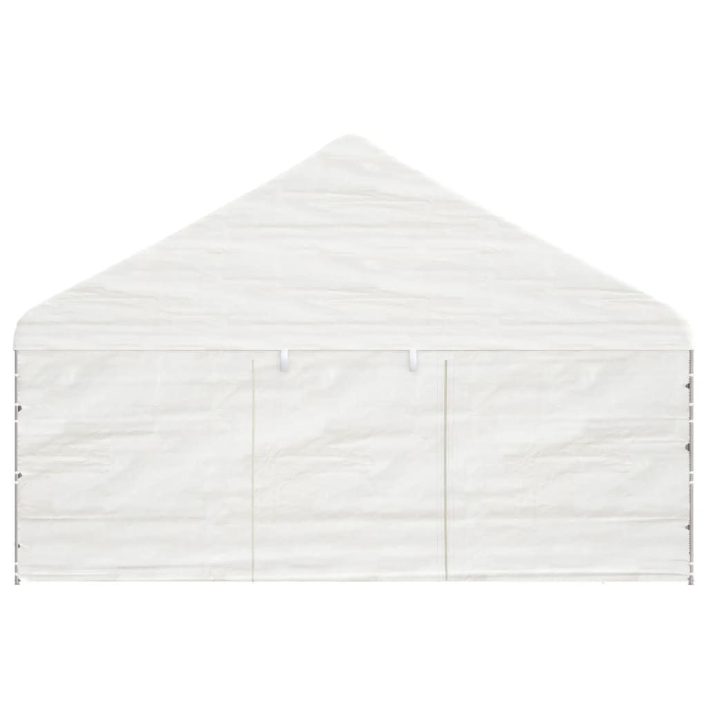 Paviljong med tak hvit 4,46x5,88x3,75 m polyetylen