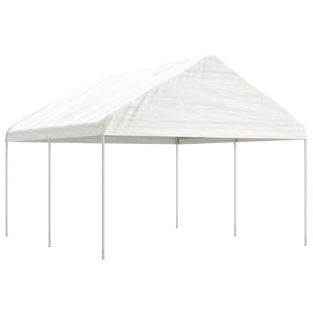 Paviljong med tak hvit 4,46x4,08x3,22 m polyetylen