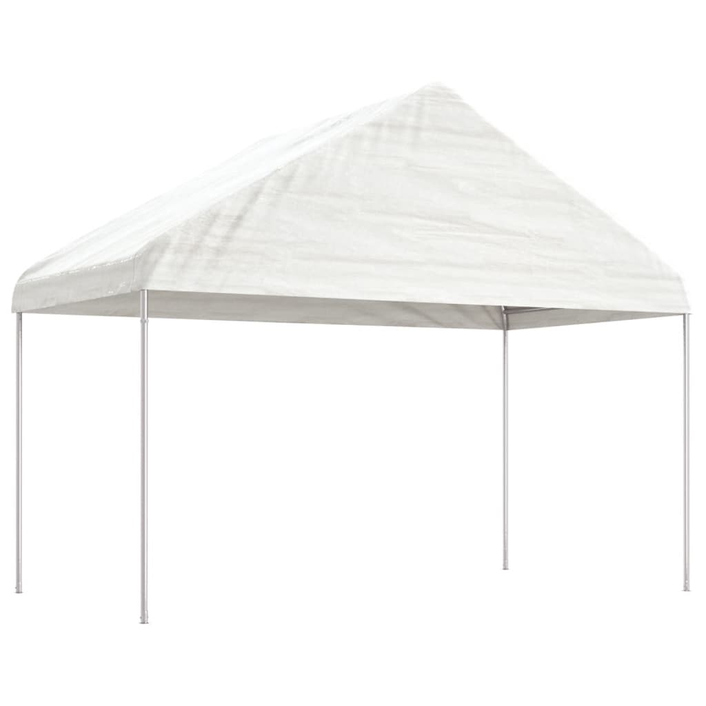 Paviljong med tak hvit 4,46x4,08x3,22 m polyetylen