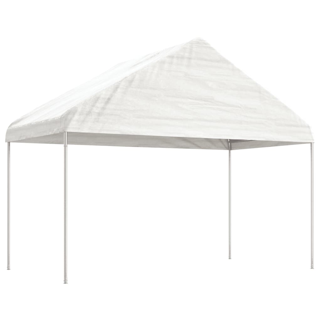 Paviljong med tak hvit 6,69x4,08x3,22 m polyetylen