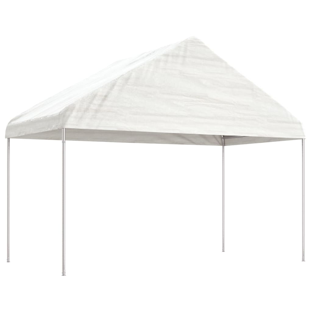 Paviljong med tak hvit 15,61x4,08x3,22 m polyetylen