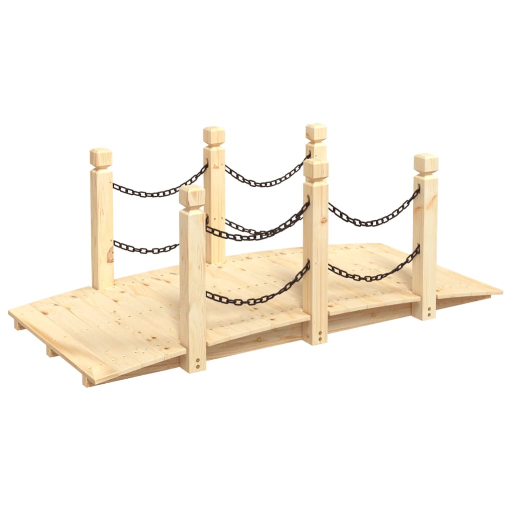 Hagebro med kjettingrekkverk 150x67x56 cm heltre gran