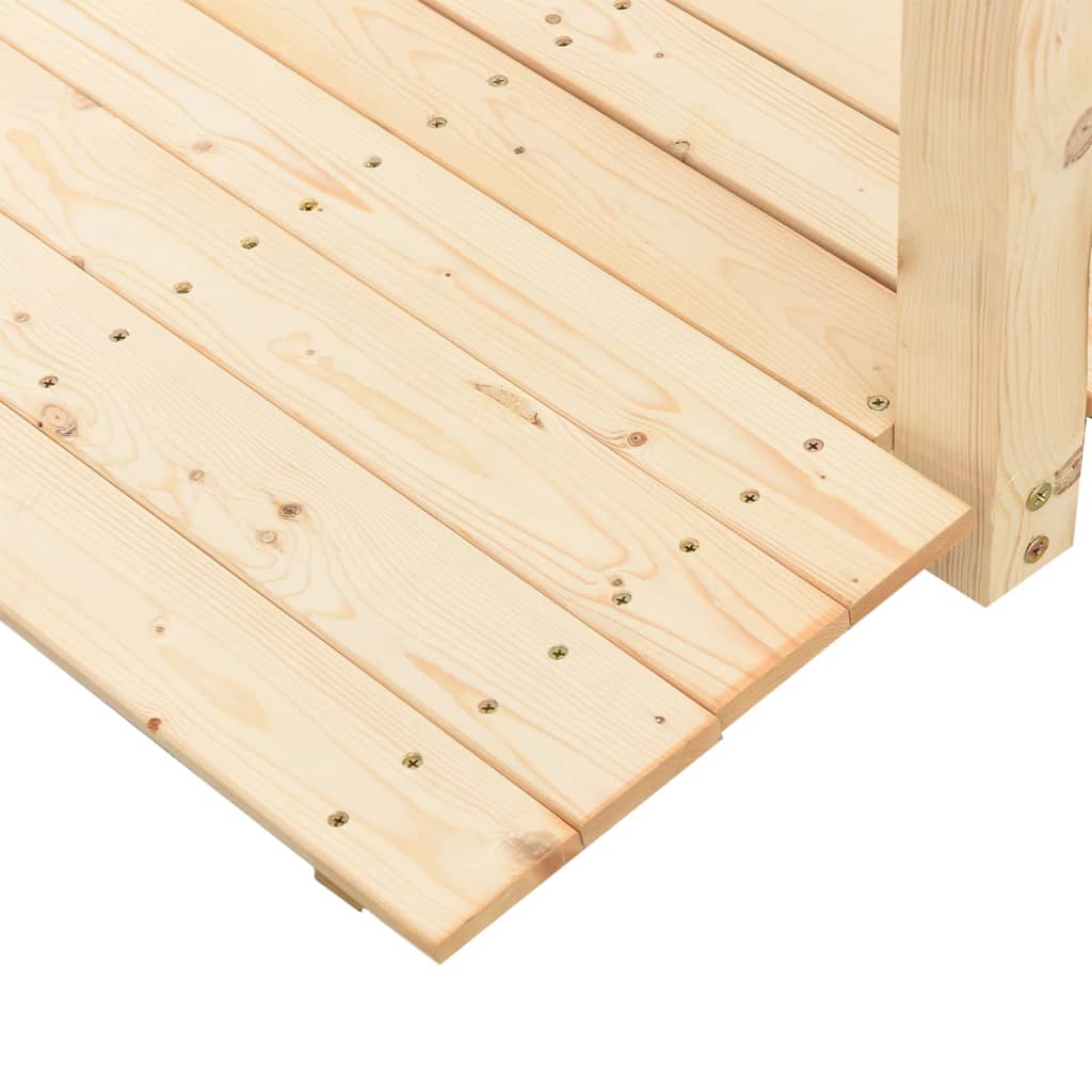 Hagebro med kjettingrekkverk 150x67x56 cm heltre gran