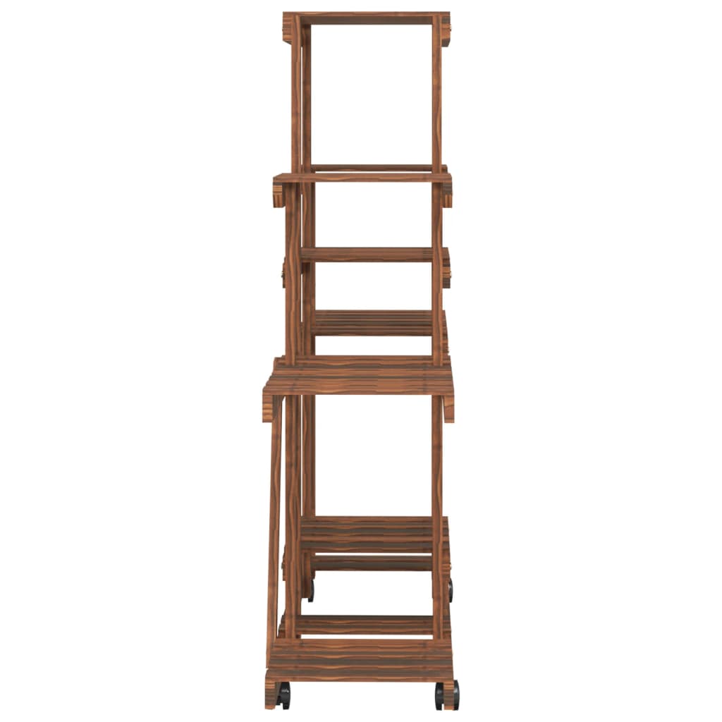 Blomsterstativ med hjul 110x25x101 cm heltre gran