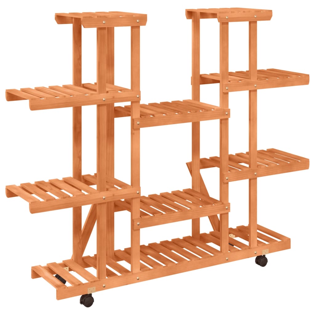 Blomsterstativ med hjul 110x25x115 cm heltre gran