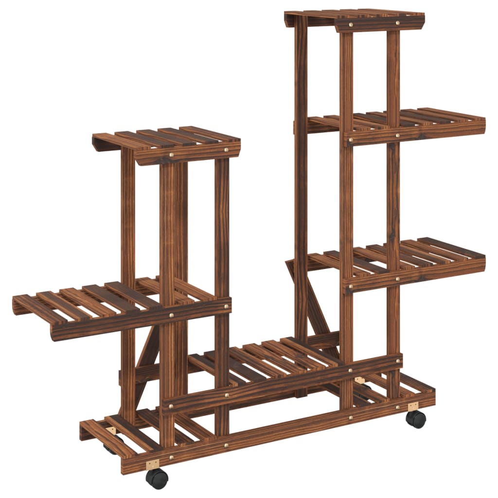 Blomsterstativ med hjul 95x25x101 cm heltre gran