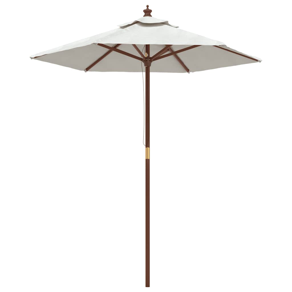 Hageparasoll med trestang sand 196x231 cm