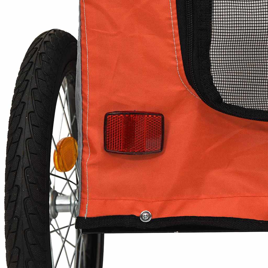 Sykkelvogn for kjæledyr Oransje og grå 124 x 53 x 53 cm