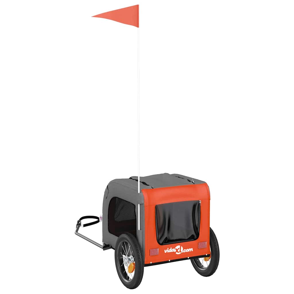 Sykkelvogn for kjæledyr Oransje og grå 124 x 53 x 53 cm