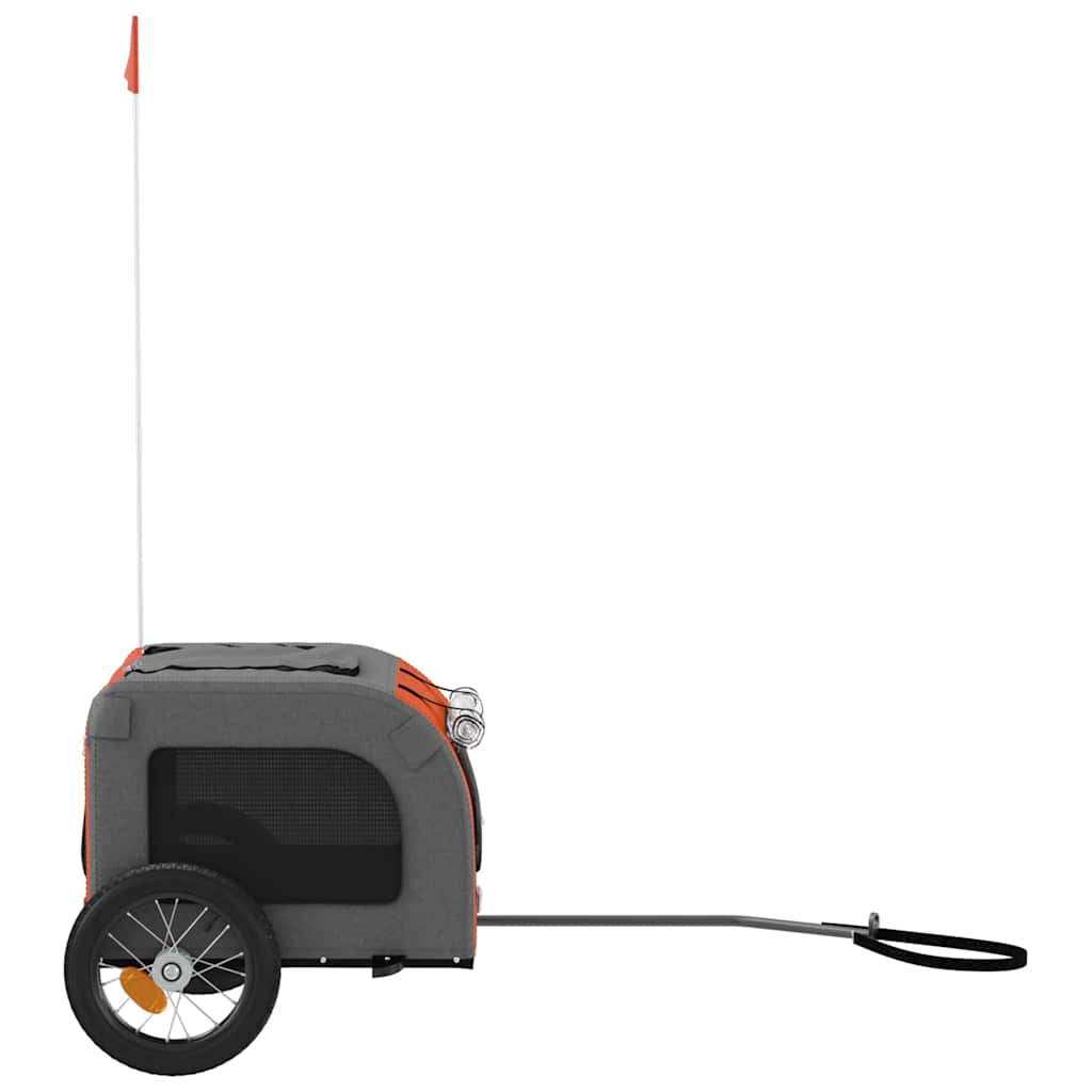 Sykkelvogn for kjæledyr Oransje og grå 124 x 53 x 53 cm