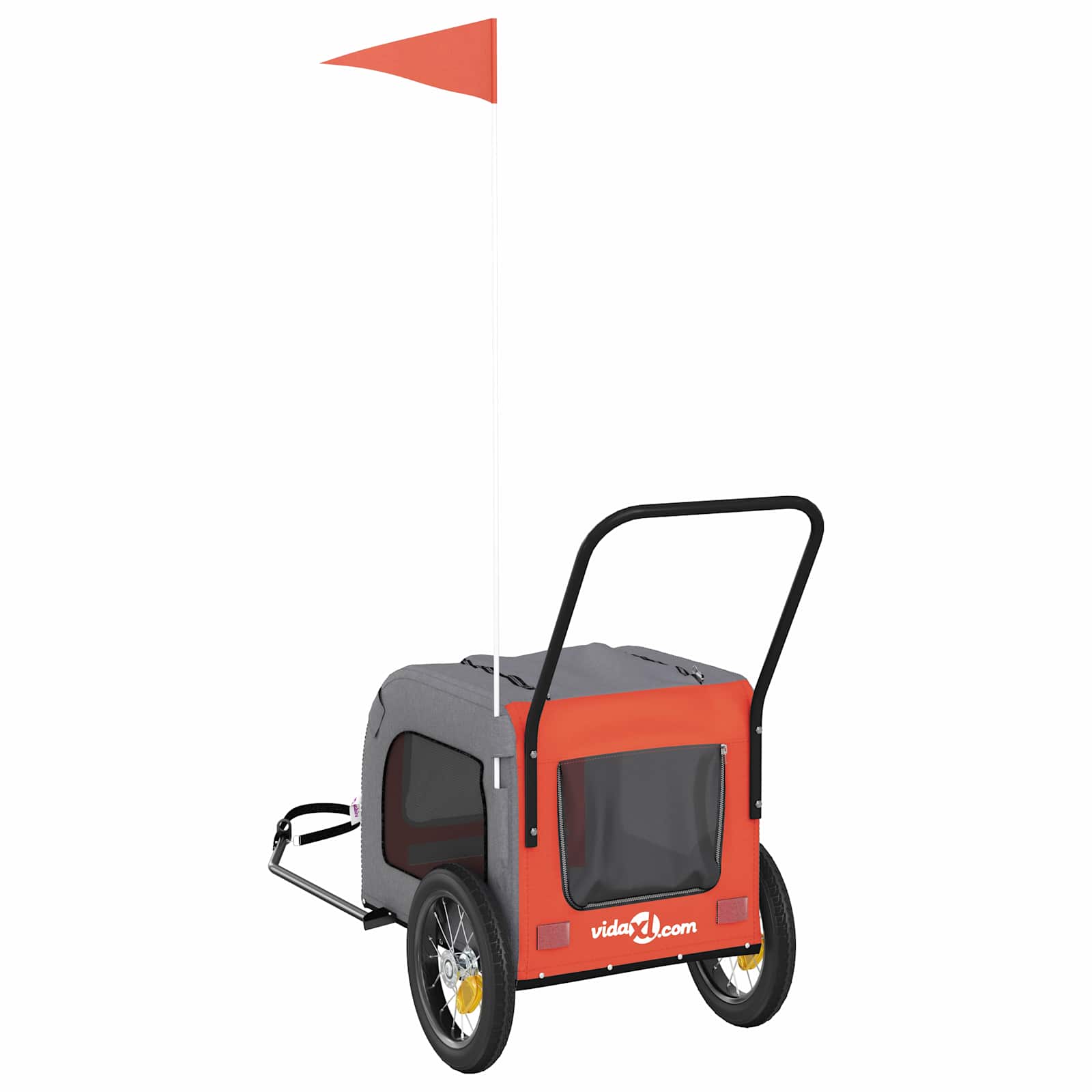 Sykkelvogn for kjæledyr Oransje og Grå 125 x 53 x 54 cm