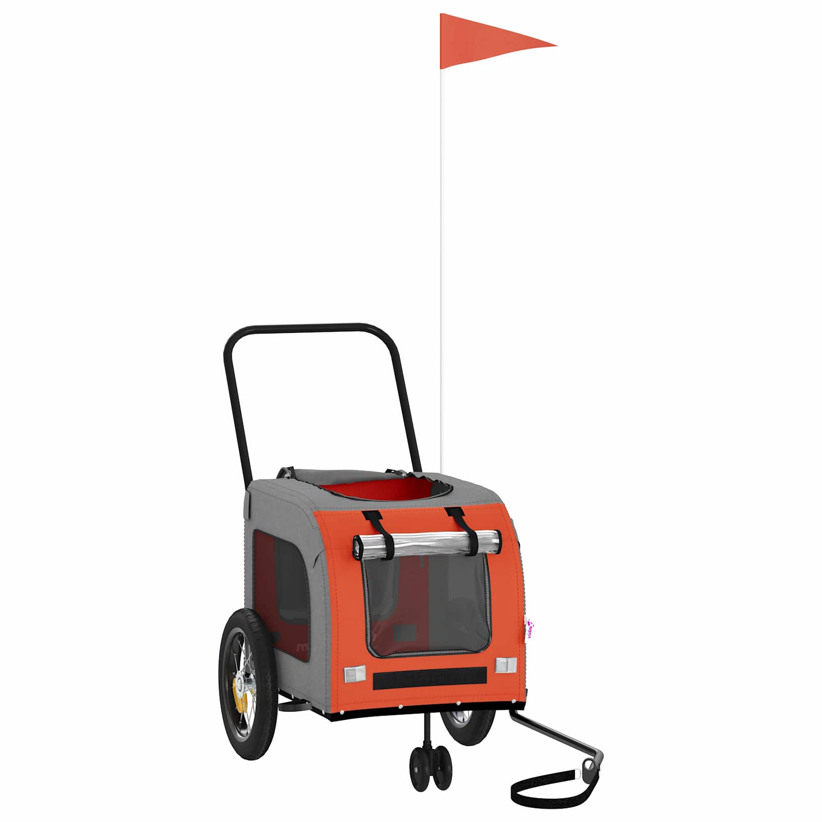Sykkelvogn for kjæledyr Oransje og Grå 125 x 53 x 54 cm