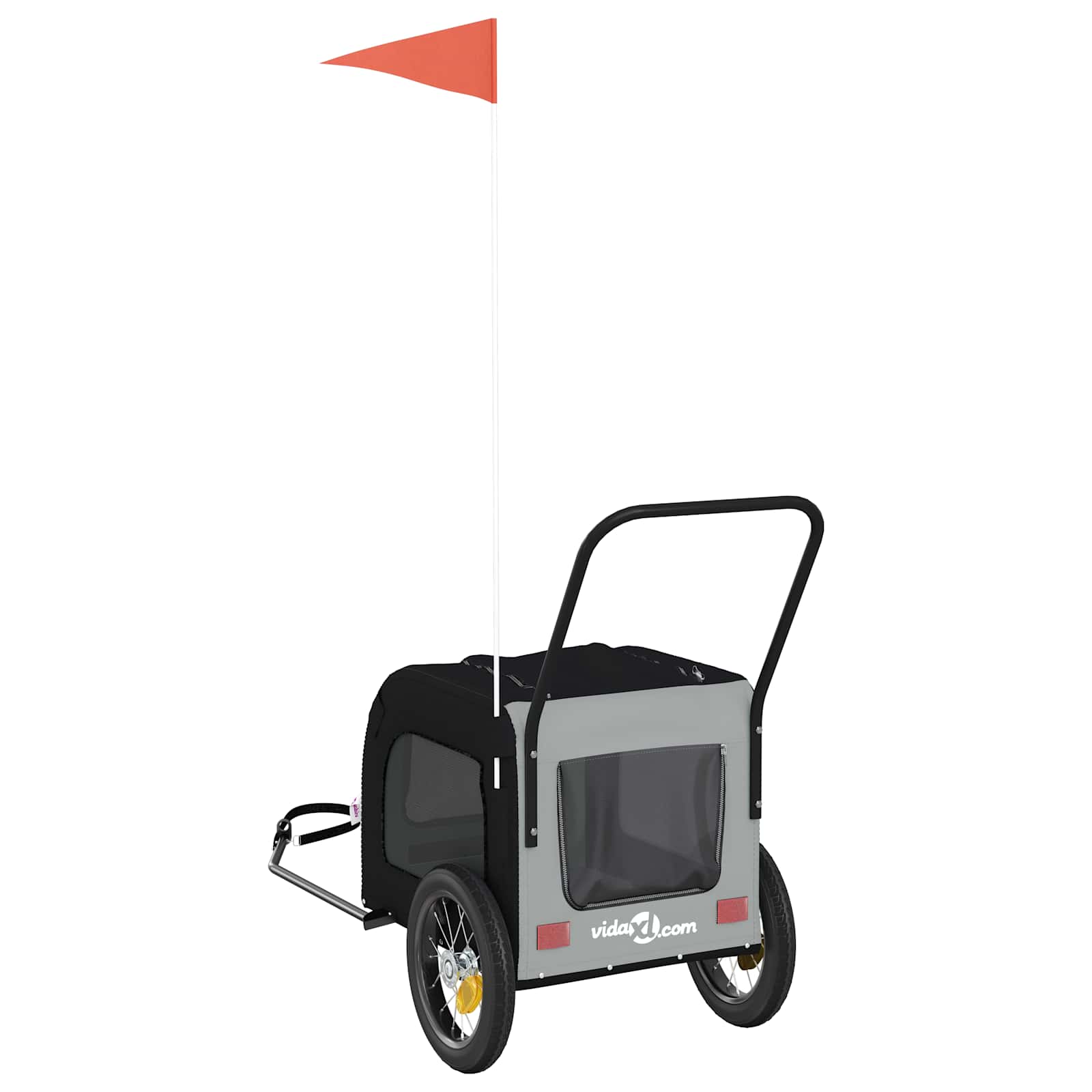 Sykkelvogn for kjæledyr Grå og svart 125 x 53 x 54 cm