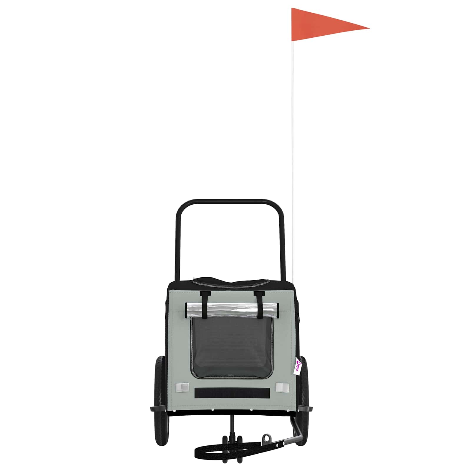 Sykkelvogn for kjæledyr Grå og svart 125 x 53 x 54 cm