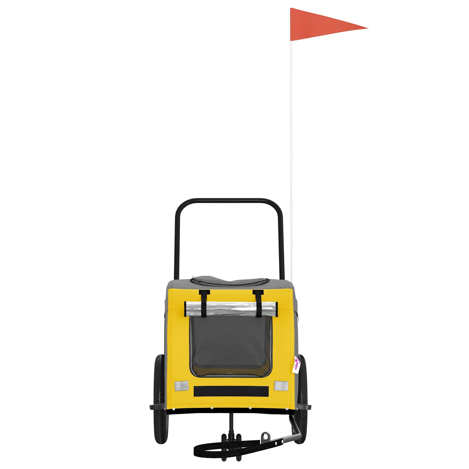 Sykkelvogn for kjæledyr med lagring Gul og Grå 125 x 53 x 54 cm