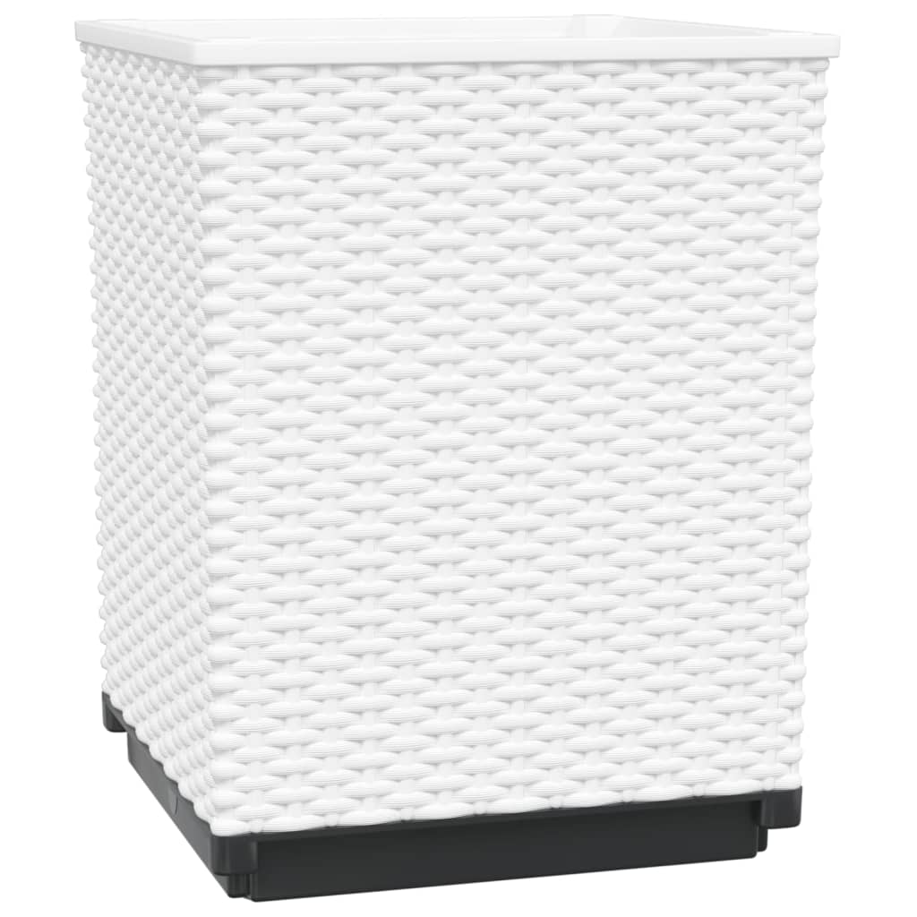 Plantekasser 2 stk hvit 30x30x37 cm polypropylen