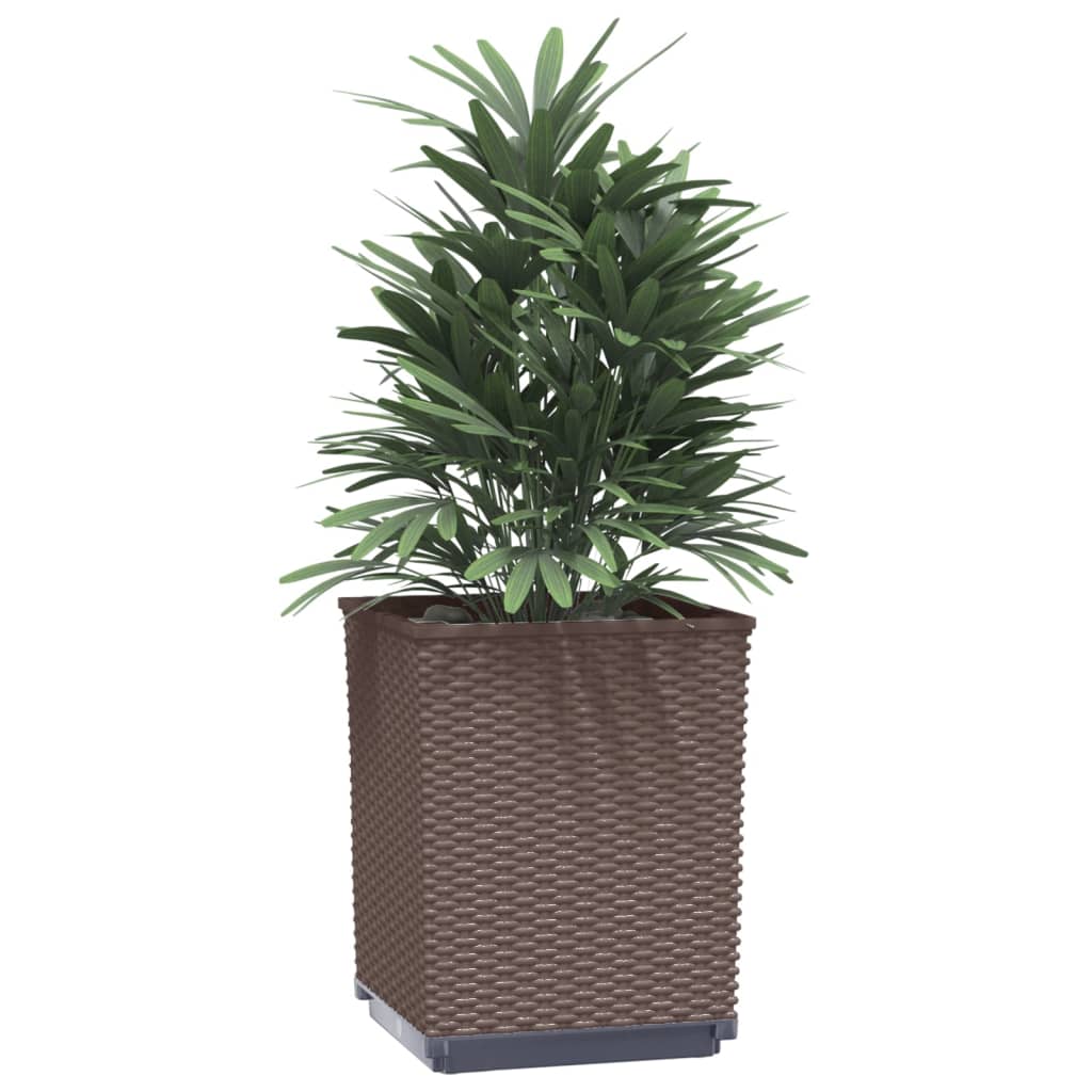 Plantekasser 2 stk brun 30x30x37 cm polypropylen