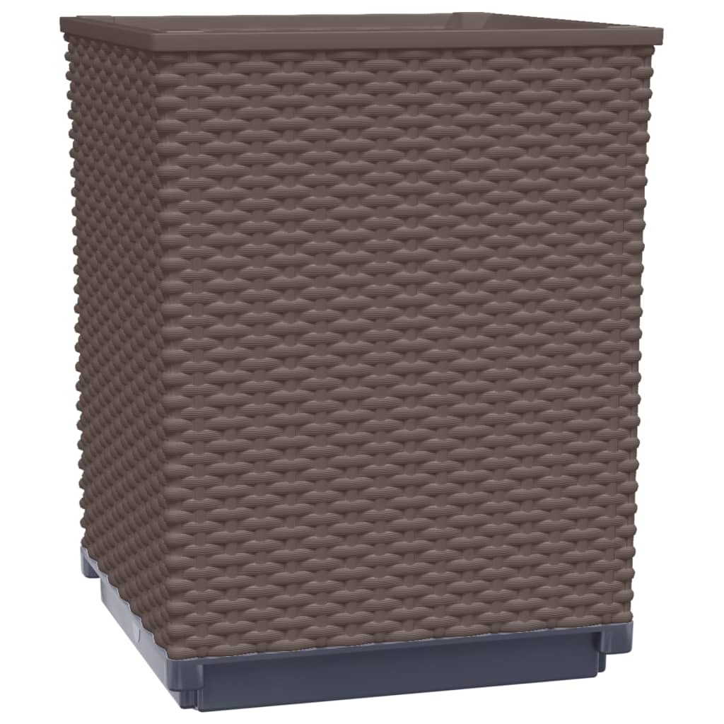 Plantekasser 2 stk brun 30x30x37 cm polypropylen