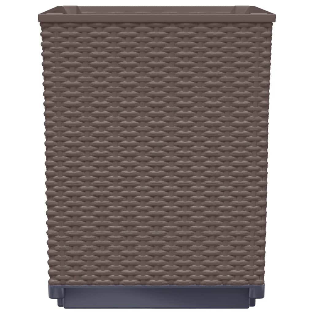 Plantekasser 2 stk brun 30x30x37 cm polypropylen