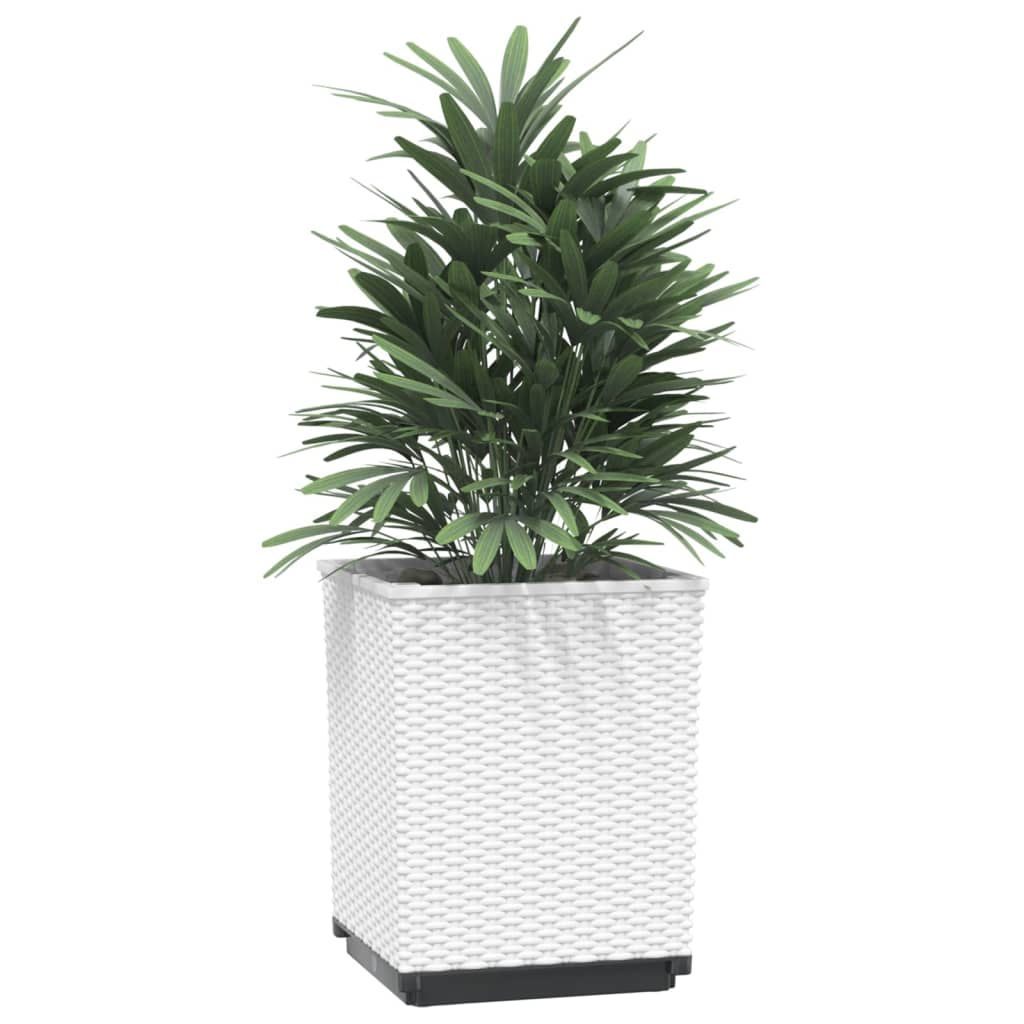 Plantekasser 4 stk hvit 30x30x37 cm polypropylen