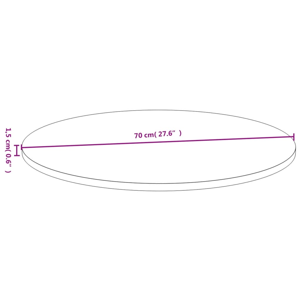 Bordplate Ø70x1,5 cm bambus