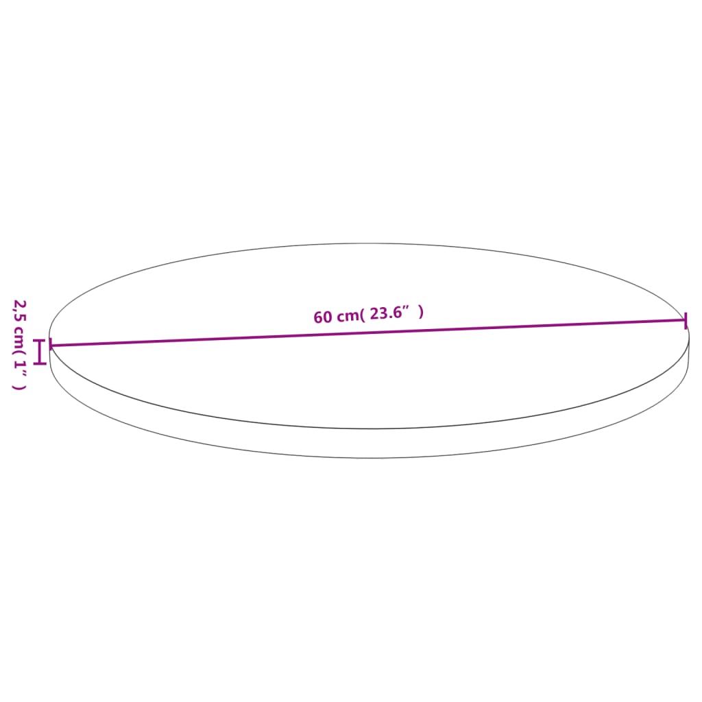 Bordplate Ø60x2,5 cm bambus