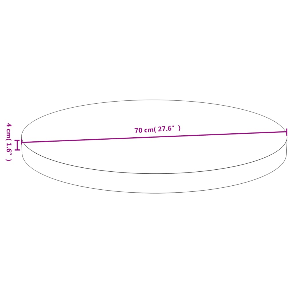 Bordplate Ø70x4 cm bambus