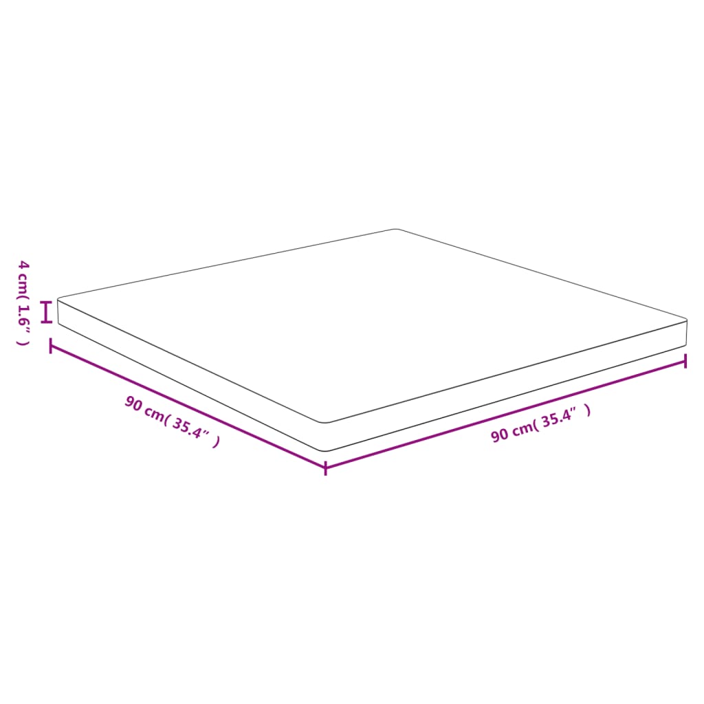 Bordplate 90x90x4 cm bambus