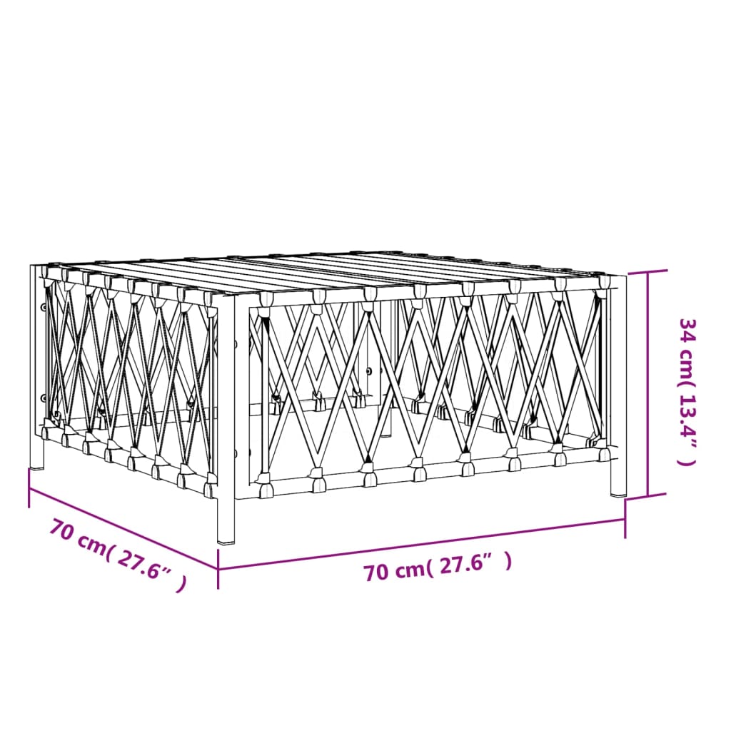 Hagebord antrasitt 70x70x34 cm vevd stoff