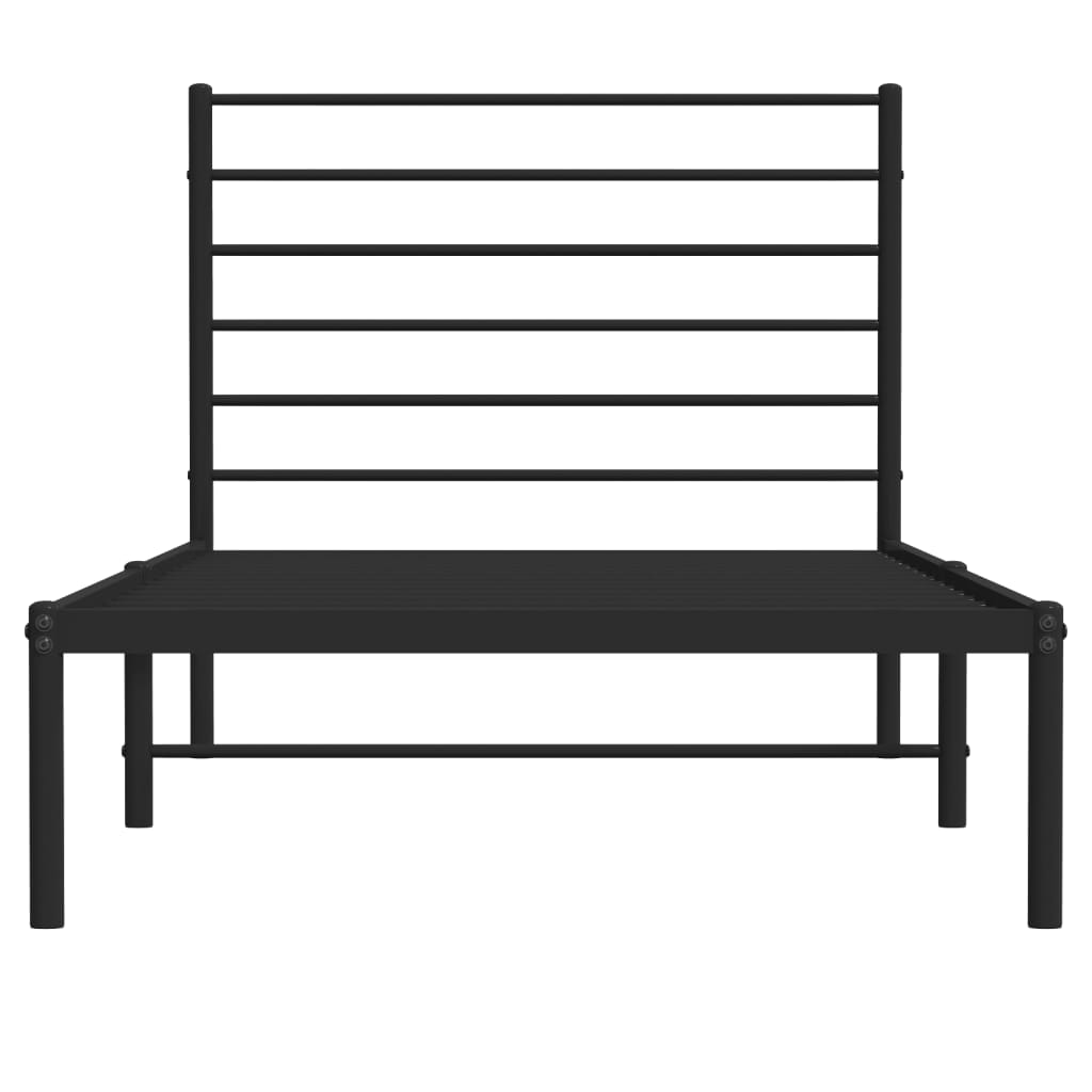 Sengeramme i metall med hodegavl svart 90x190 cm
