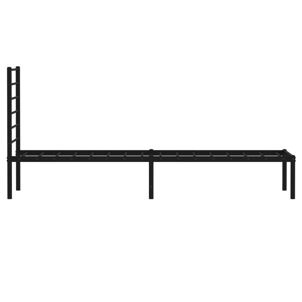 Sengeramme i metall med hodegavl svart 90x200 cm