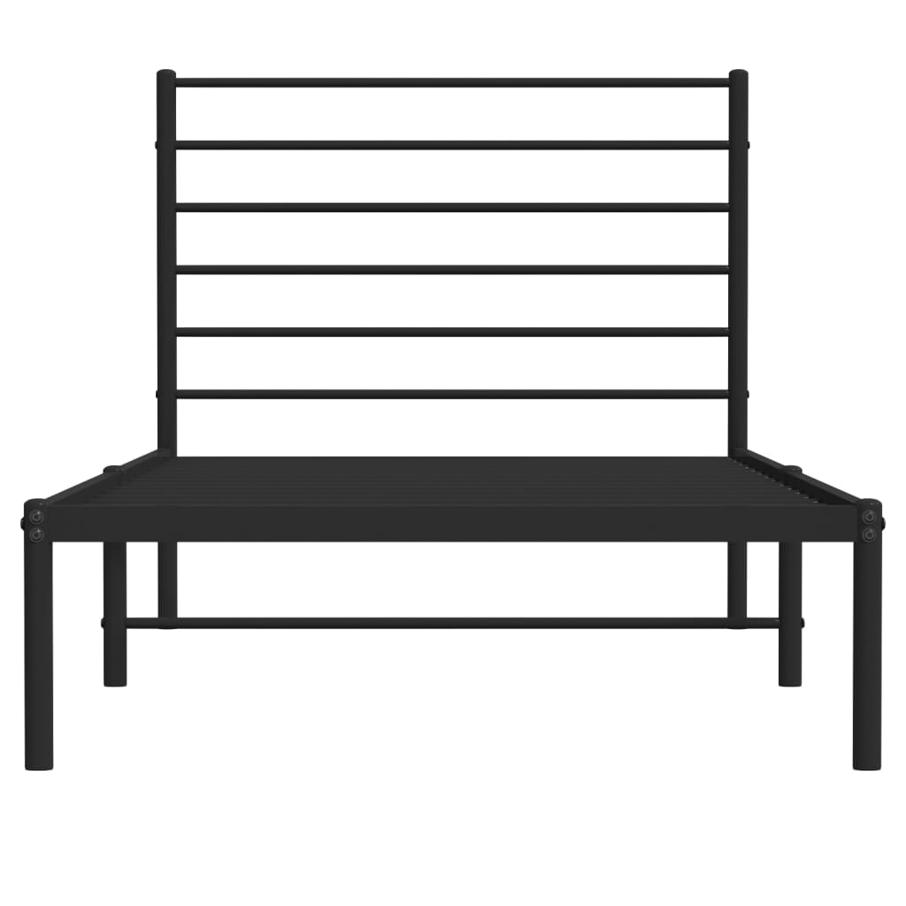 Sengeramme i metall med hodegavl svart 100x190 cm