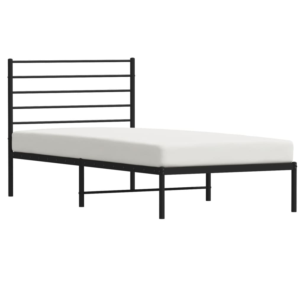 Sengeramme i metall med hodegavl svart 107x203 cm