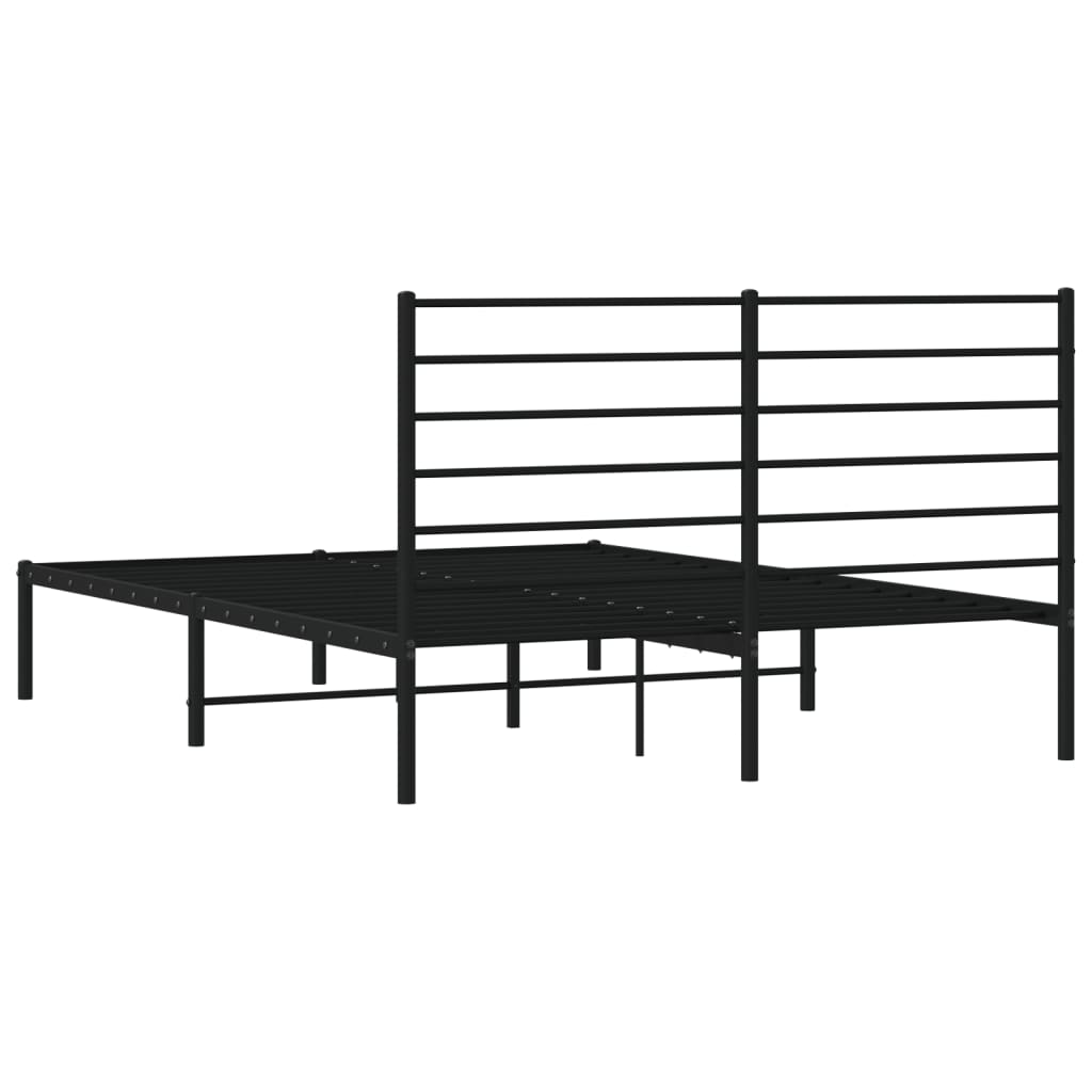 Sengeramme i metall med hodegavl svart 120x190 cm