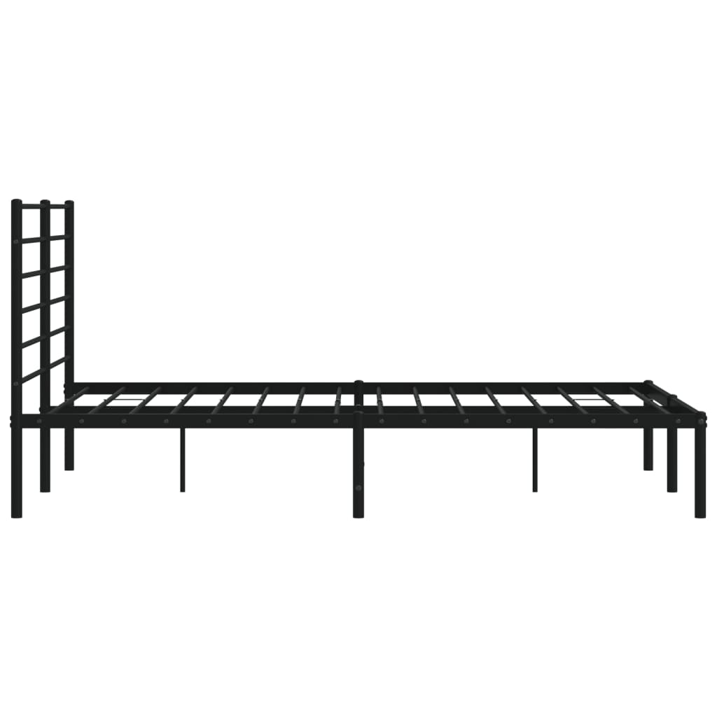 Sengeramme i metall med hodegavl svart 135x190 cm
