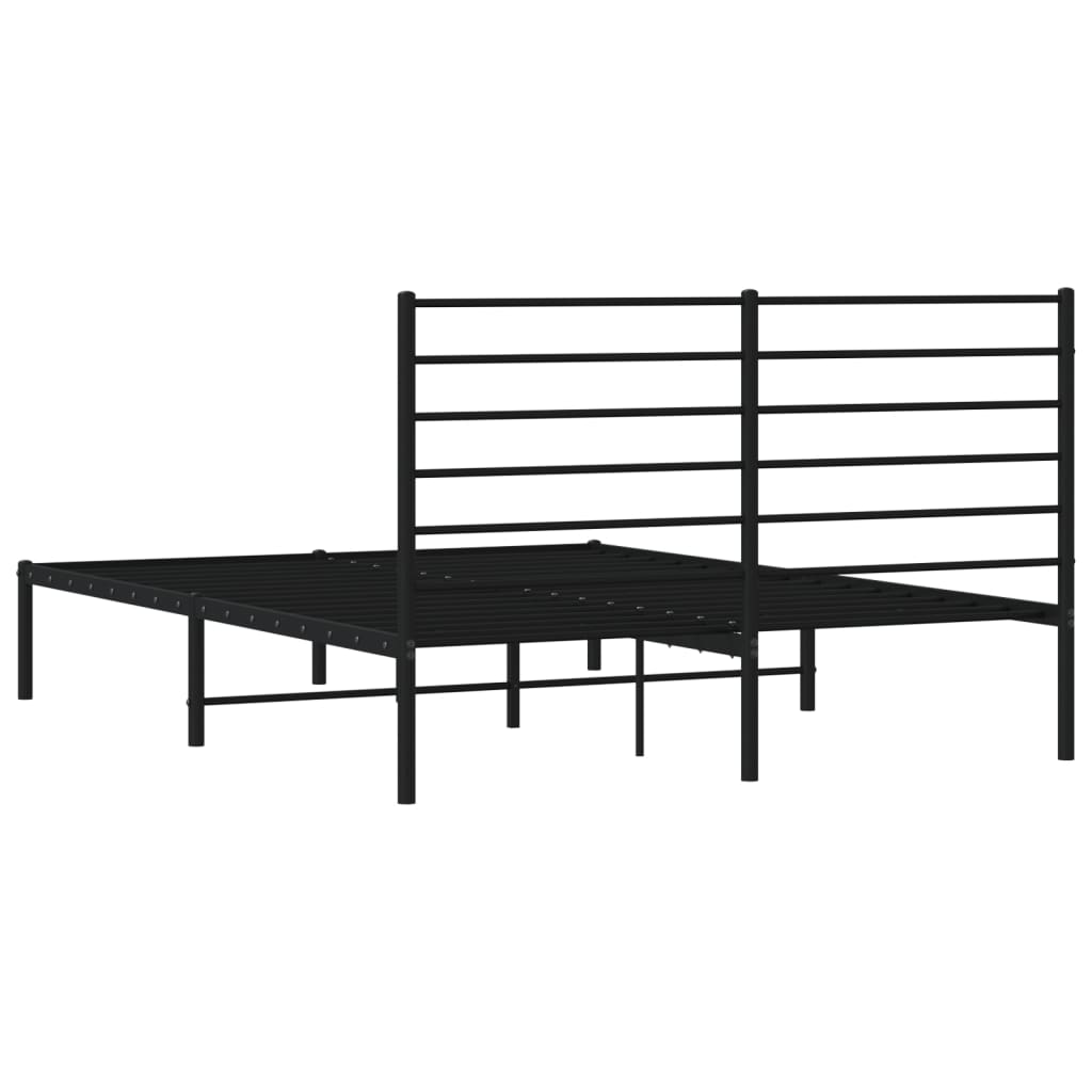 Sengeramme i metall med hodegavl svart 135x190 cm
