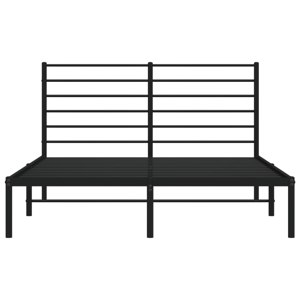 Sengeramme i metall med hodegavl svart 140x190 cm