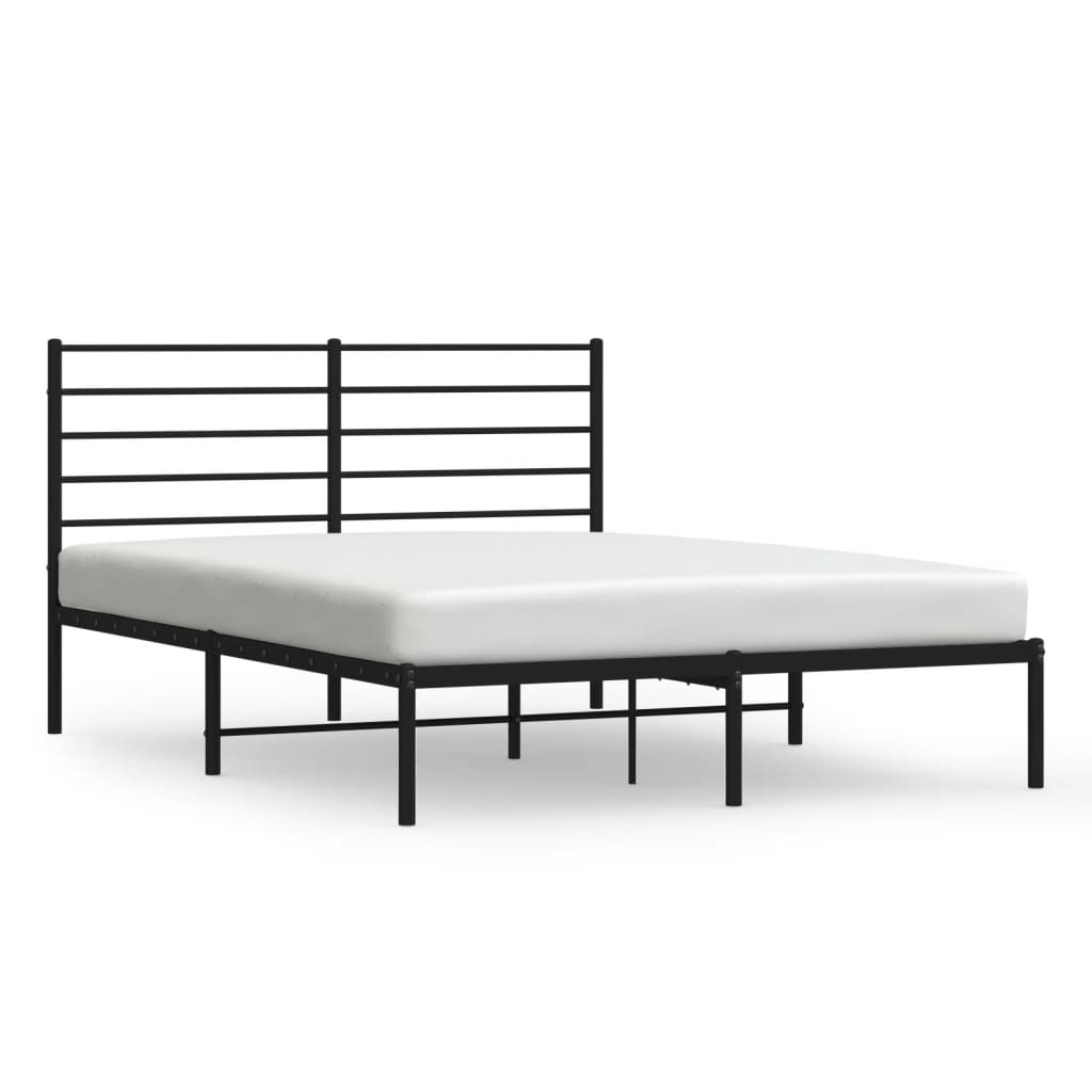 Sengeramme i metall med hodegavl svart 160x200 cm