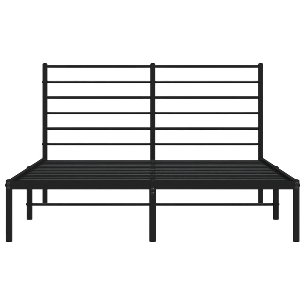 Sengeramme i metall med hodegavl svart 160x200 cm