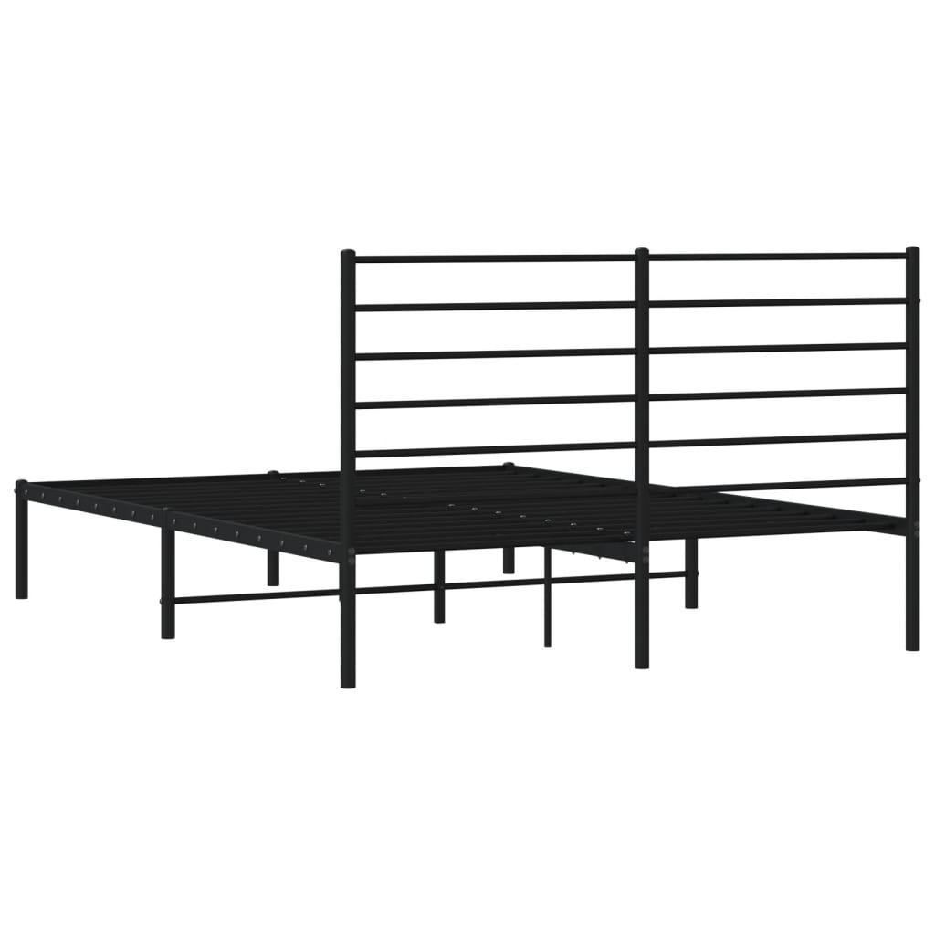 Sengeramme i metall med hodegavl svart 160x200 cm