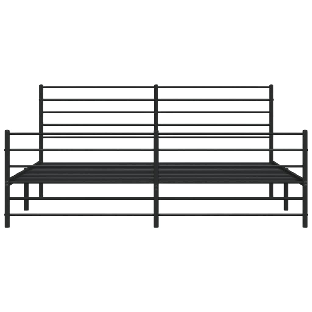 Sengeramme i metall med hode- og fotgavl svart 180x200 cm