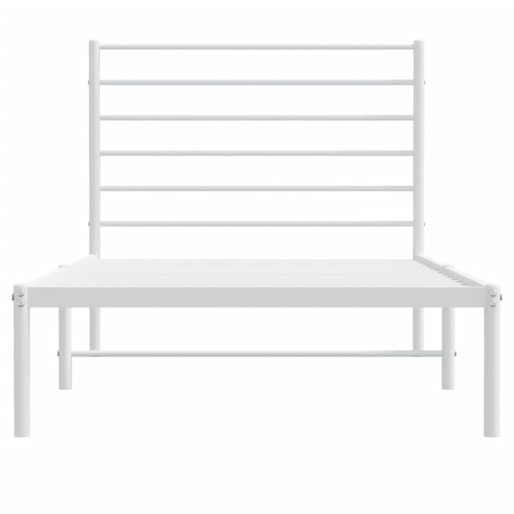 Sengeramme i metall med hodegavl hvit 80x200 cm